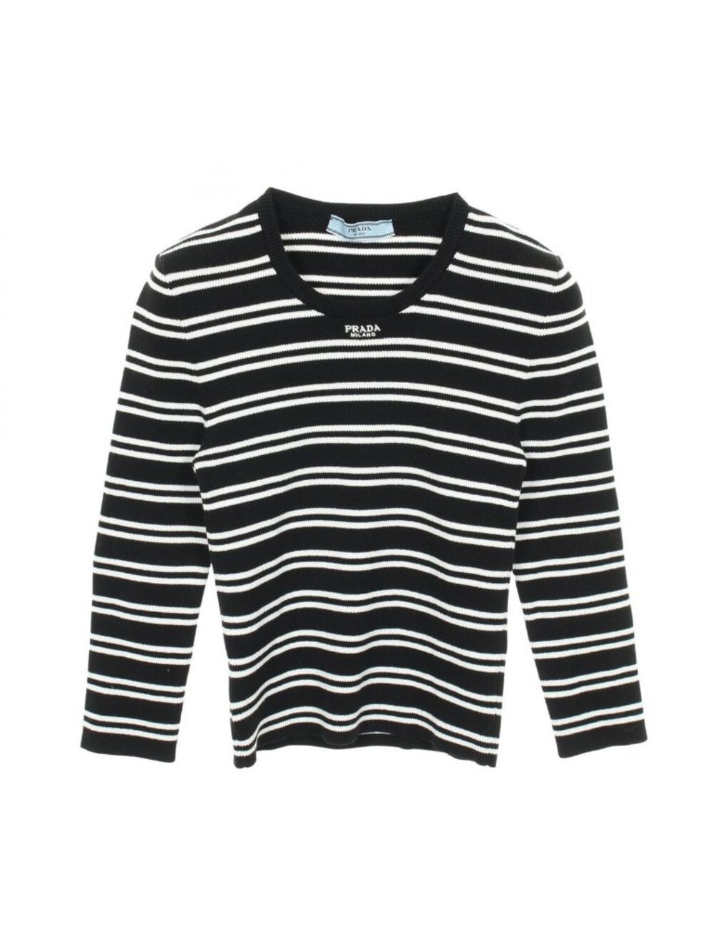 Prada Knit Logo Embroidery Cotton
